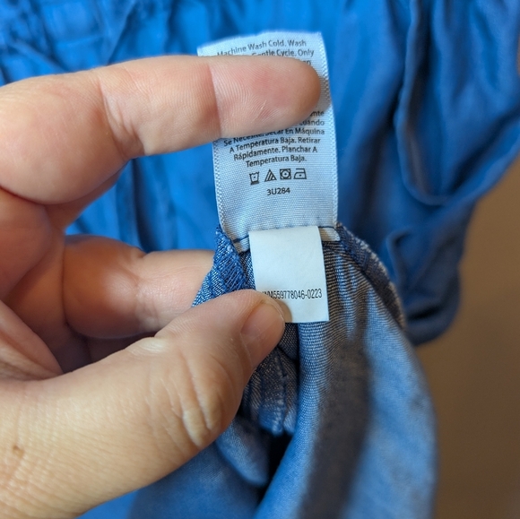 Time & Tru XXL (20) Plus Size Denim Style Sleeveless Collared Button Down Dress - Picture 7 of 10